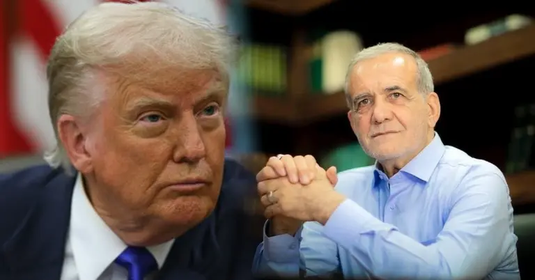 ডোলান্ড ট্রাম্প ও প্রেসিডেন্ট মাসুদ পেজেশকিয়ান